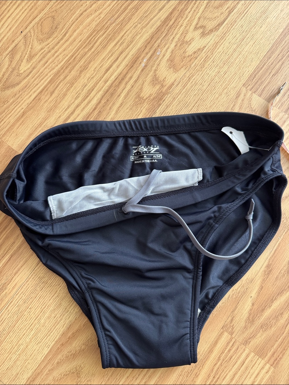 Men’s Black Swim Trunks with Internal Drawcord